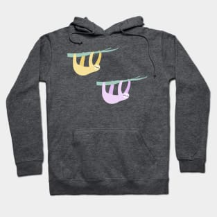 Purple and Yellow Hanging Sloths Hoodie